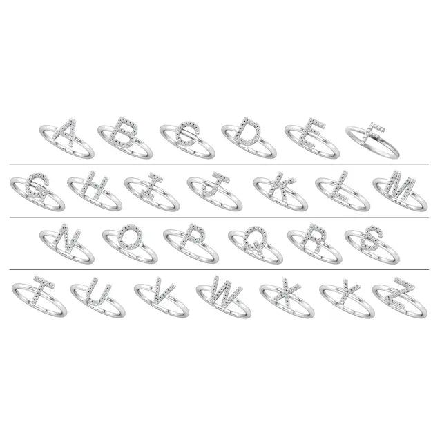 Diamond Initial Ring