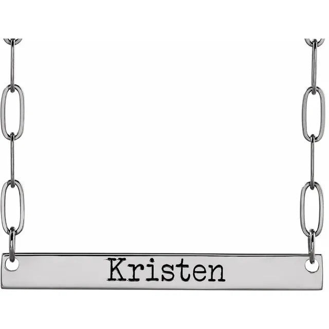 Engravable Bar Necklace