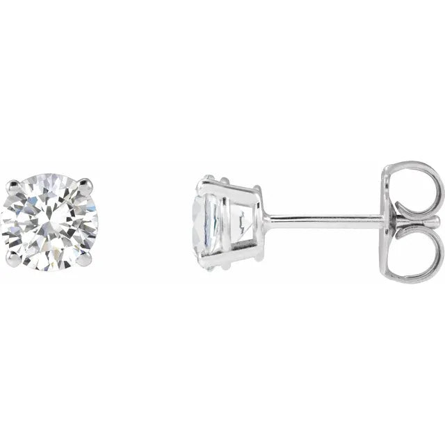 Lab Diamond Round Stud Earrings