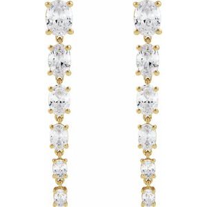 Lab-Grown Diamond Earrings Two Stone Oval and Pear