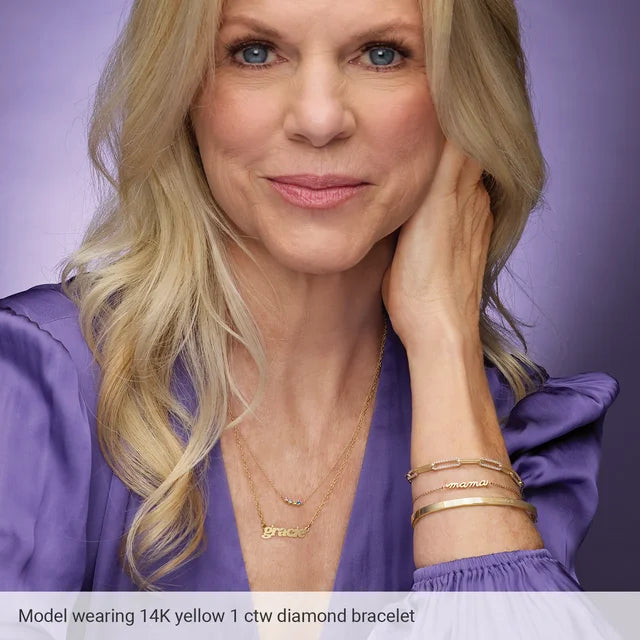 14K White 1 CTW Lab-Grown Diamond Link 7" Bracelet