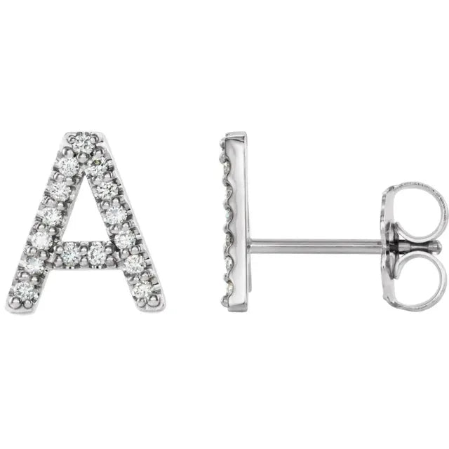 Diamond Initial Earring