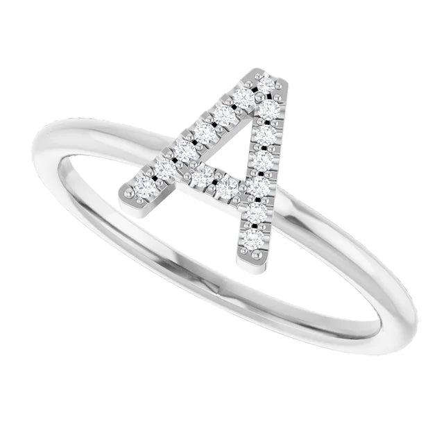 Diamond Initial Ring