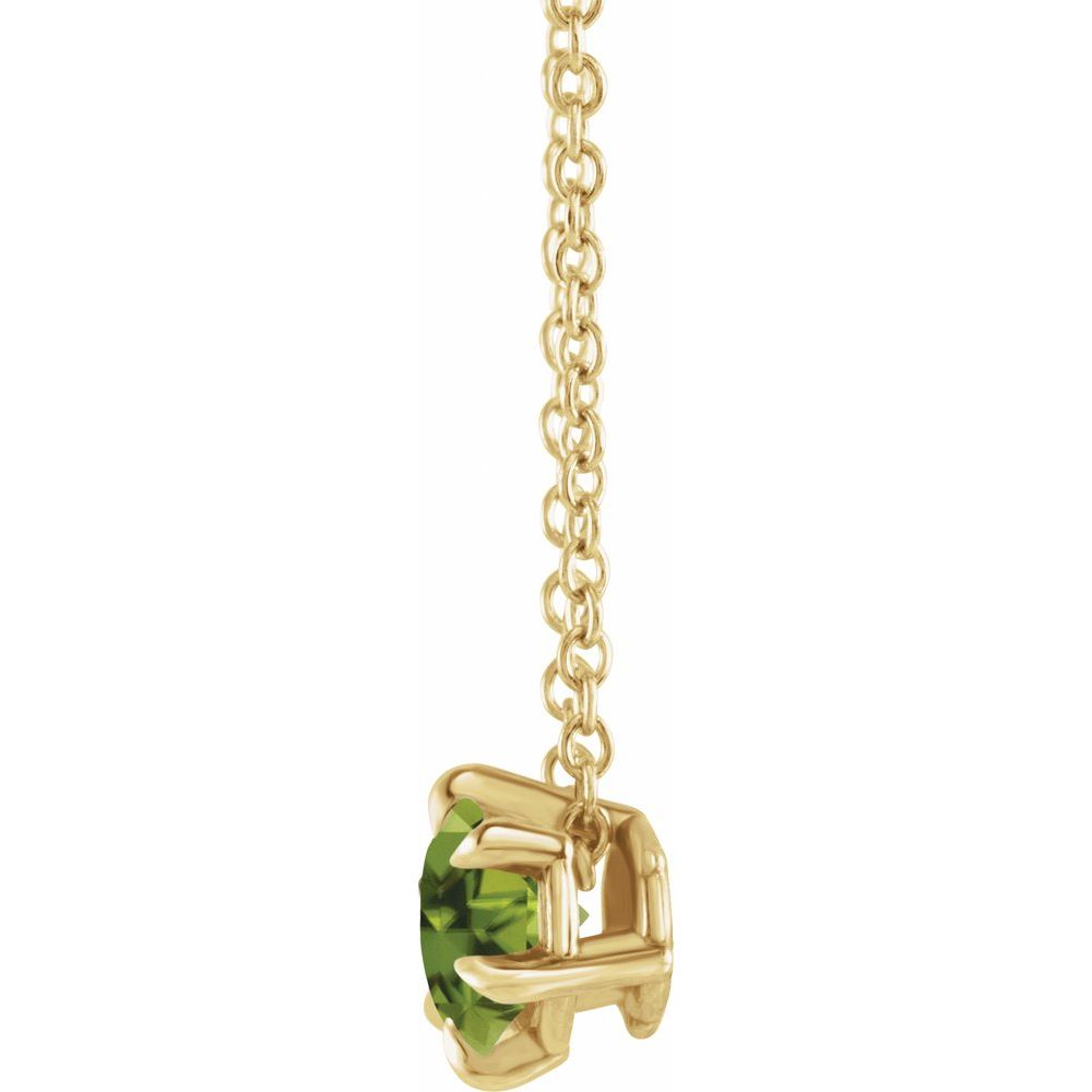 Peridot Solitaire Necklace in 14K Yellow Gold