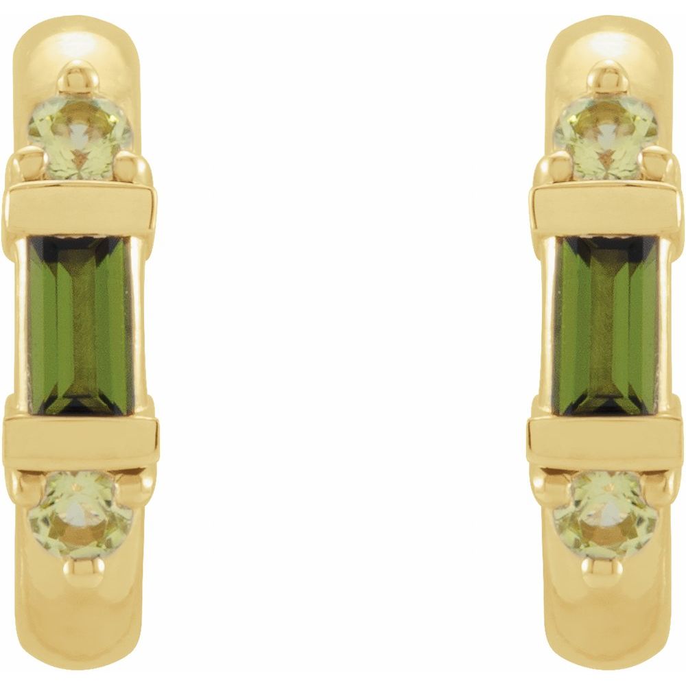 Peridot Stud Earrings in 14K Yellow Gold