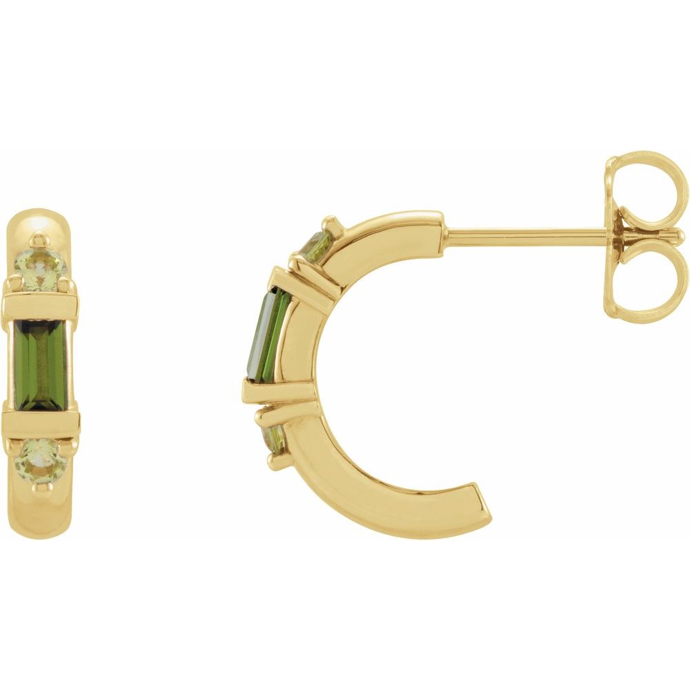Peridot Stud Earrings in 14K Yellow Gold