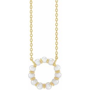 Pearl Circle Necklace YG