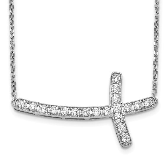 Diamond Sideways Cross Necklaces