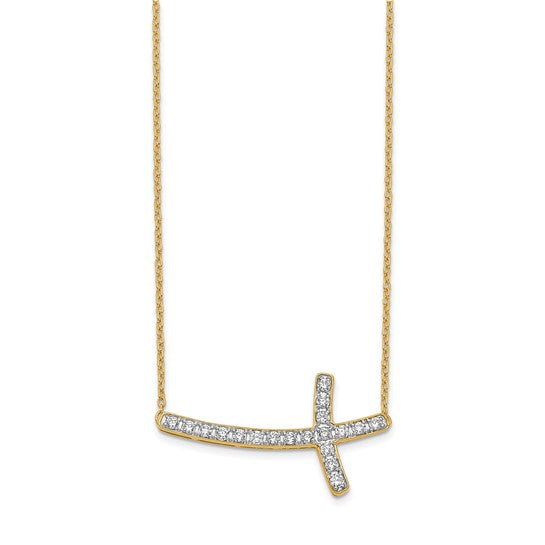 Diamond Sideways Cross Necklaces