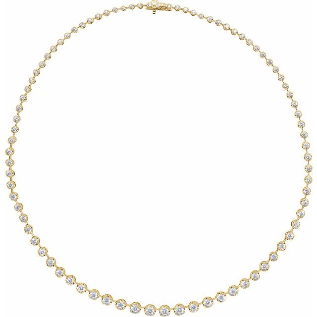 Graduated 6.75 ctw lab-grown diamond tennis necklace in 14K yellow gold vermeil, supplier image