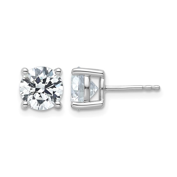 A glimpse of a round diamond stud in white gold
