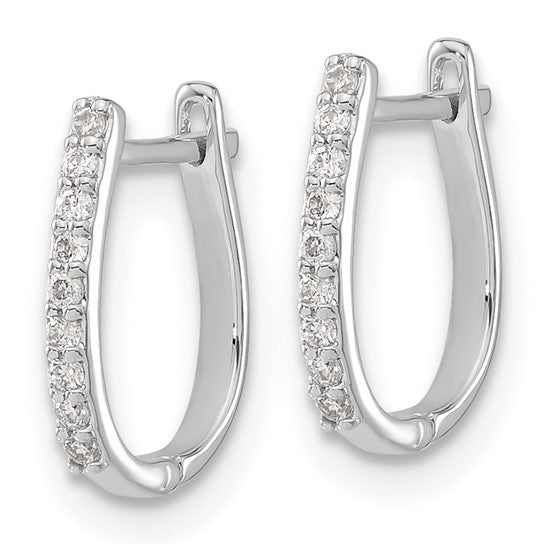 White Gold Lab-Grown Diamond Hinged Hoop Earrings — Under $500 collection