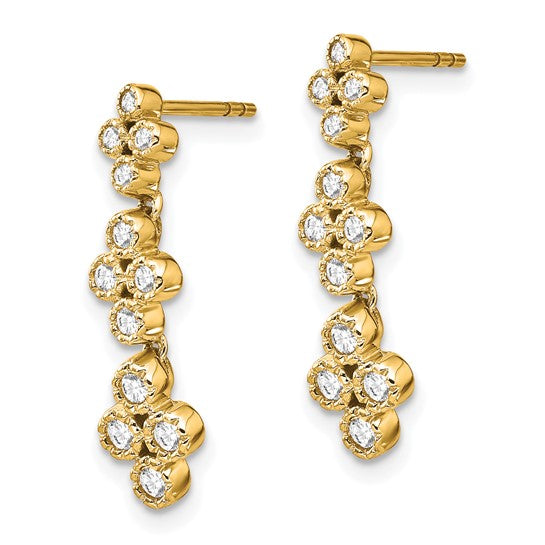 14K Gold Lab-Grown Diamond Bloom Dangle Earrings — Under $1,000 collection