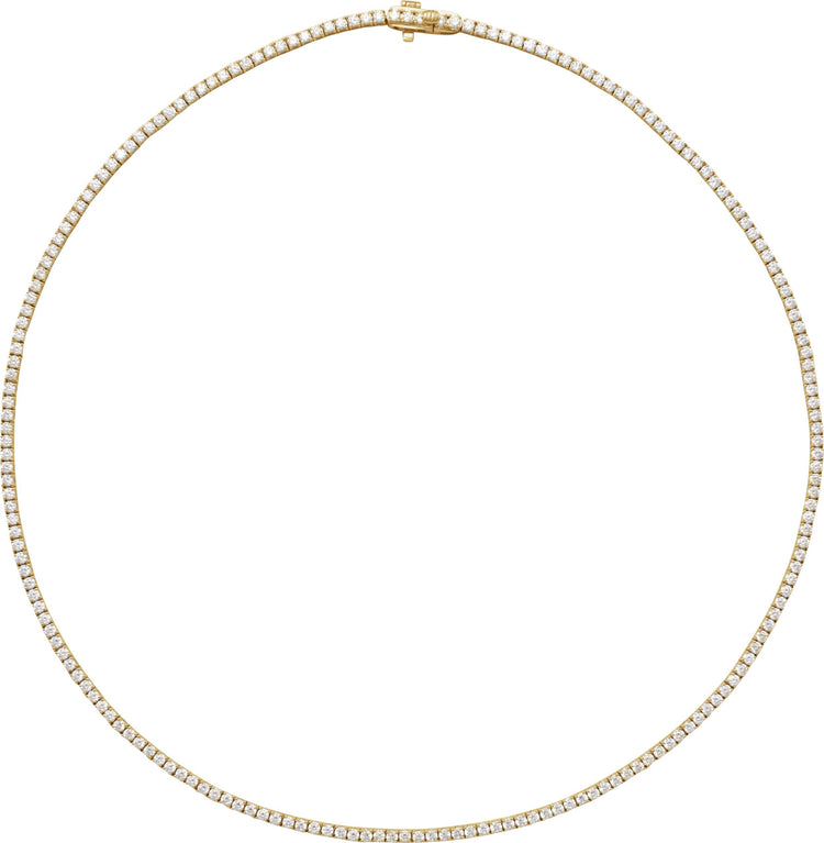 14K Gold Lab-Grown Diamond Tennis Necklace, 5 7/8 ctw — Tennis Necklaces collection