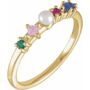 Pearl & Natural Multi-Gemstone Ring