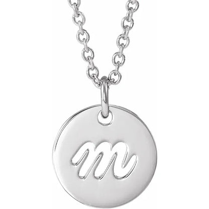 Script Initial M 16-18" Necklace