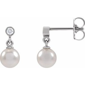 Pearl & Diamond Earrings