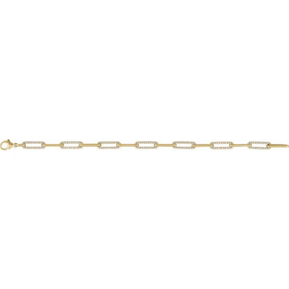 14K White 1 CTW Lab-Grown Diamond Link 7" Bracelet
