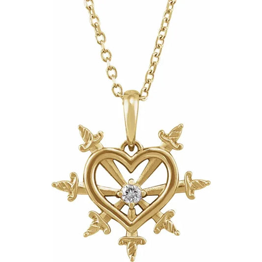 Diamond Heart & Daggers Necklace