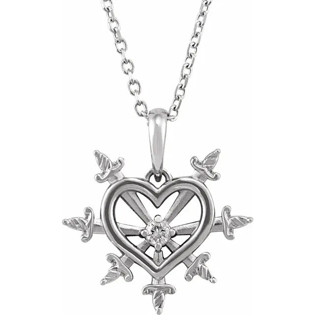 Diamond Heart & Daggers Necklace