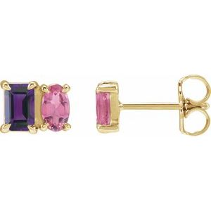 Two-Stone Stud Earrings