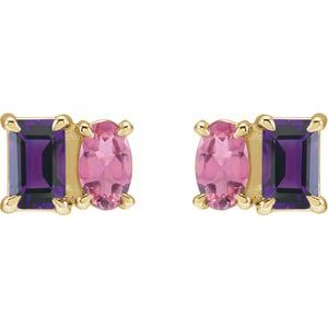 Two-Stone Stud Earrings