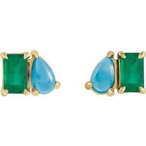 Two-Stone Stud Earring