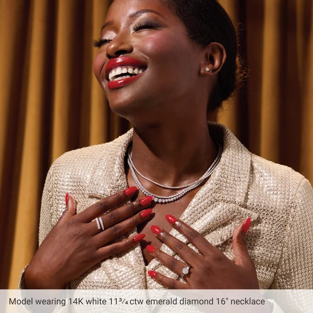 14K White 11 3/4 CTW Lab-Grown Diamond Line 16" Necklace