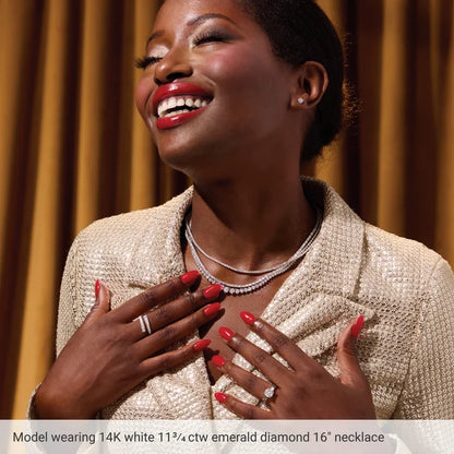 14K White 11 3/4 CTW Lab-Grown Diamond Line 16" Necklace