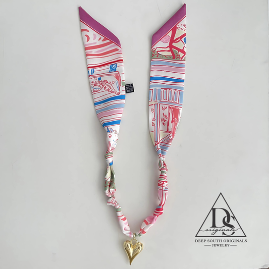 Palm Beach Heart Scarf Necklace