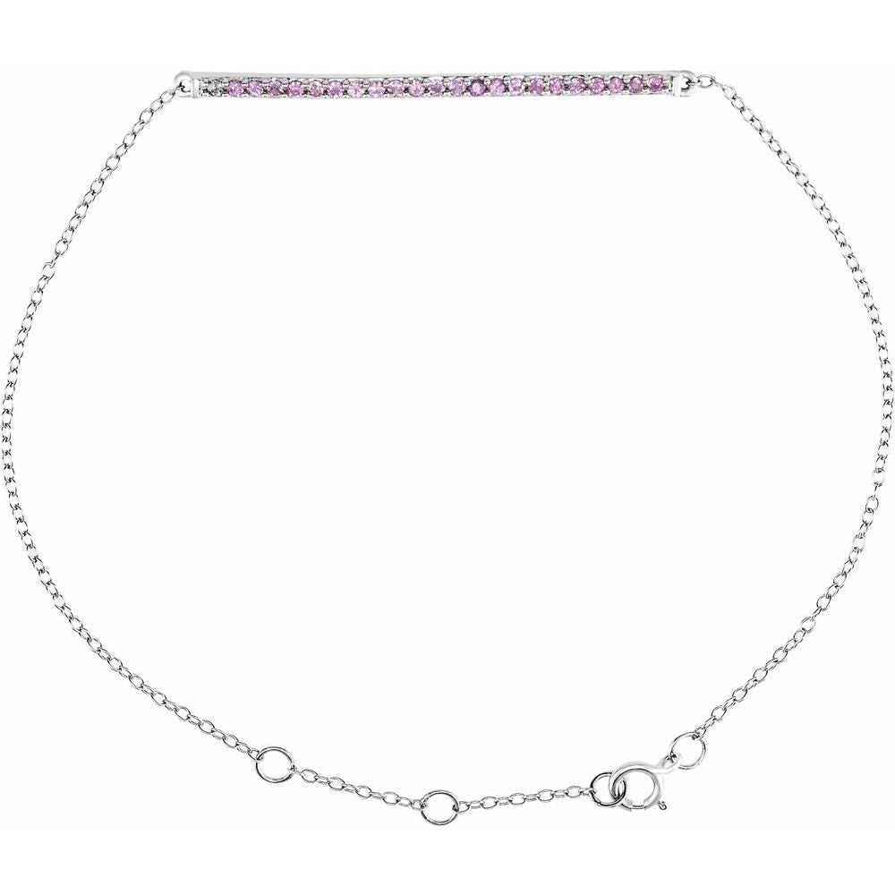 Pink Sapphire Line Bracelet