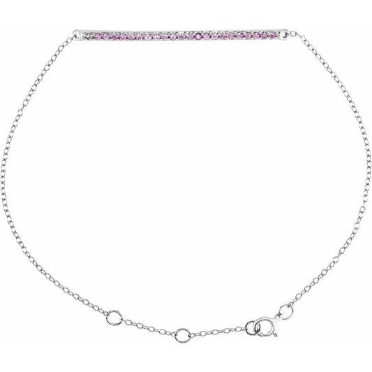 Pink Sapphire Line Bracelet