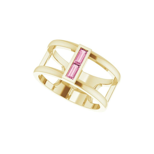 Pink Tourmaline Negative Space Ring