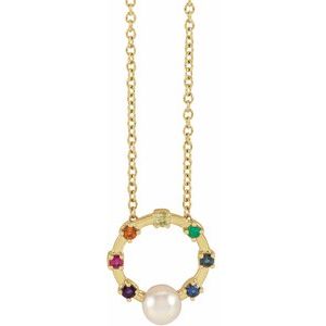 Rainbow Pearl Baby Necklace