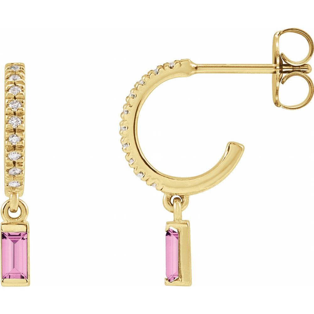 Pink Sapphire Hoop Earrings