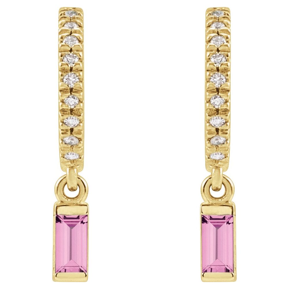 Pink Sapphire Hoop Earrings