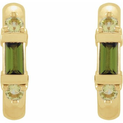 Peridot Stud Earrings in 14K Yellow Gold