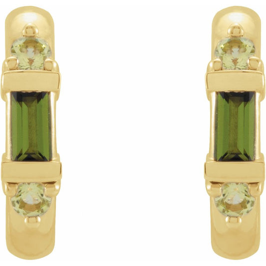Peridot Stud Earrings in 14K Yellow Gold