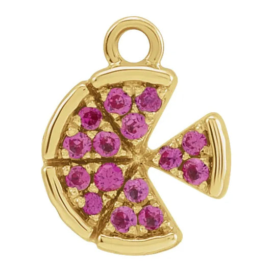 Natural Ruby Pizza Charm