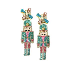 Christmas Nutcracker Earrings — Pastel
