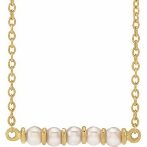 Pearl Bar Necklace YG