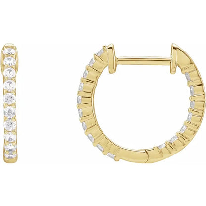 Lab-Grown Diamond Inside-Outside Hinged Hoop Earring