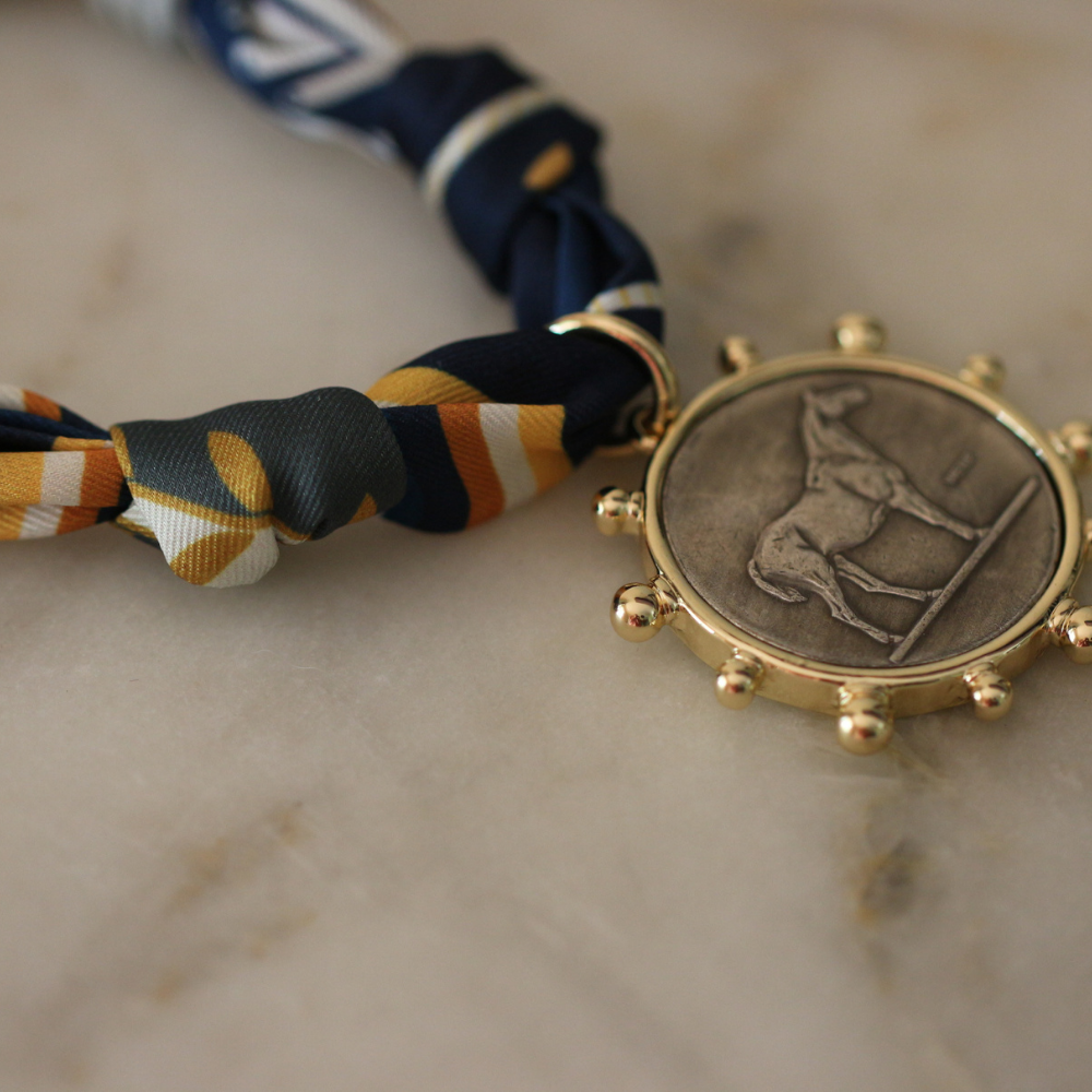 Derby Days Scarf Necklace — Midnight