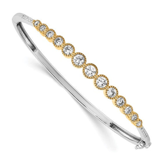 Two-Tone Lab Grown Diamond Bangle Bracelet