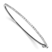 14K Gold Lab-Grown Diamond Three-Bead Bangle