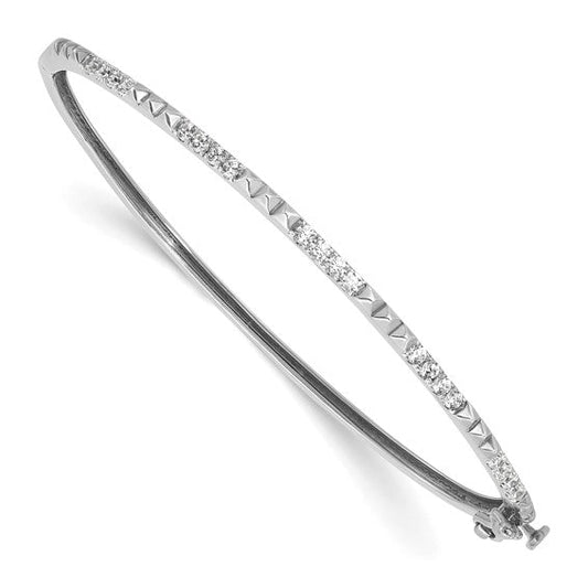 Bangle with small diamond interval  - 3 beads