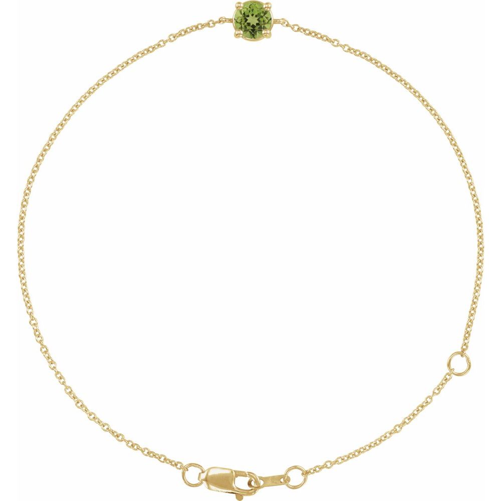 Peridot Bolo Bracelet in 14K Gold