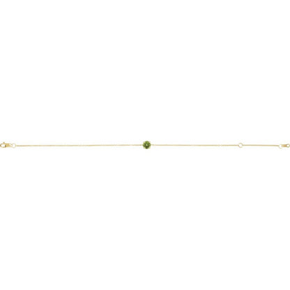 Peridot Bolo Bracelet in 14K Gold