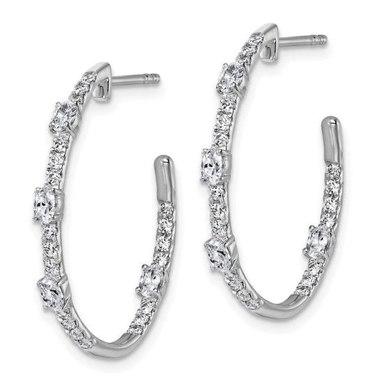 Lab Grown Diamond J Hoop Earrings