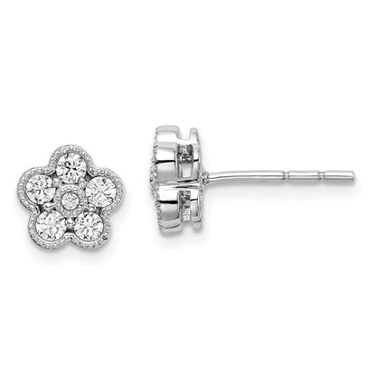 Lab Grown Diamond Floral Post Earrings